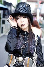 22 Year Old Kurosan On The Street In Harajuku She S A Big Fan Of The Japanese Rock Band Dir En Grey Most Of What S Black Lace Blouse Fashion Japanese Fashion