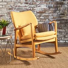 Be the first to review this product. Buy Balen Mid Century Modern Fabric Rocking Chair Muted Yellow Online In Oman B07574qsbx