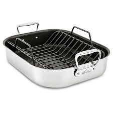 All Clad Nonstick 16 Inch X 13 Inch Stainless Steel Roaster With Rack Bed Bath Beyond