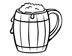 Cute cozy coloring book with individual details such as scarf, socks, pillow, cat, flower mug, book. A Beer Glass Coloring Page Free Printable Coloring Pages For Kids