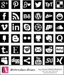 144 Social Media Icon Set Black And White Squares 4 Sizes Social Media Icons Media Icon Social Media Buttons