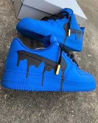 Custom Black And Blue Air Forces Drip Custom Nike Air Force 1 07 Nike Shoes Air Force Nike Air Shoes Nike Air