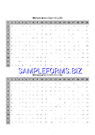 Multiplication Chart 12 X 20 Doc Pdf Free 2 Pages