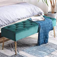 Maybe you would like to learn more about one of these? Buy Duhome Modern Velvet Bench Ottoman Upholstered Bedroom Benches Footrest Stool Button Tufted Table Bench Dining Bench With Gold Metal Base For Entryway Dining Room Living Room Bedroom Atrovirens Online In Vietnam B08flly1pb