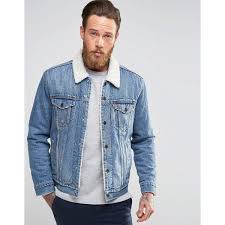 Levi S Denim Borg Lined Jacket Buckman Type 3 Trucker Denim Jacket Men Fleece Denim Jacket Lined Denim Jacket