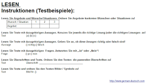 Modul Lesen Bei Der Deutschprufung Test Ubungen Tipps Fur A 1 A 2 B 1 German Deutsch Com