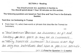Aqa language paper 2 question 5 examples : 2