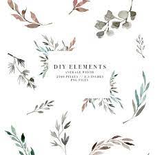 Watercolor Leaves Wreaths Clipart Diy Watercolor Wedding Invitations Watercolor Wedding Invitations Minimalist Wedding Invitations Wedding Invitations