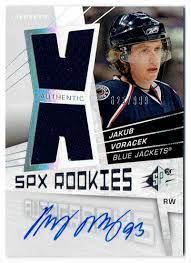 Claude giroux, joel farabee and ivan provorov each had a goal and an assist, and james van riemsdyk also scored for the flyers, who won for the third time in eight games. 2008 09 Spx Jakub Voracek Rookie Auto Jersey 1 Color 625 999 Columbus Blue Ebay