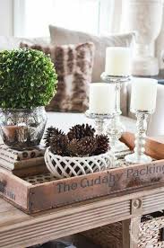 Or a large floral arrangement next to a small tray for remotes. Simple Winter Holiday Theme Coffee Table Decor Candles And Tray Ideas For Coffee Table Decorating Coffee Tables Tray Decor Winter Home Decor