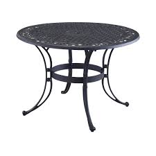 A vintage set of outdoor furniture consisting of a loveseat couch and two lawn chairs, all made out of. 48 Inch Round Black Metal Outdoor Patio Dining Table With Umbrella Hole Fastfurnishings Com