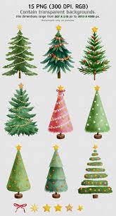Christmas Trees Set Holiday Clipart Watercolor Christmas Etsy Holiday Clipart Christmas Watercolor Christmas Tree Set
