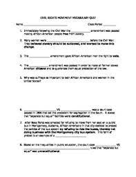 What was the bloodiest battle of the american civil war? Civil Rights Movement Quiz Worksheets Teaching Resources Tpt