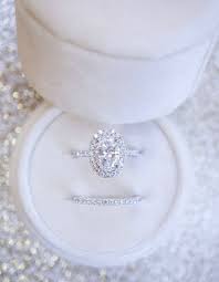 Oval Halo Diamond Engagement Ring With Matching Wedding Band Matching Wedding Rings Wedding Rings Oval Wedding Rings Engagement