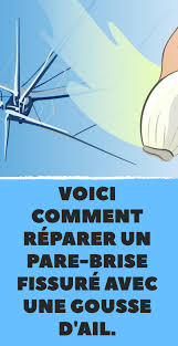Voici Comment Reparer Un Pare Brise Fissure Avec Une Gousse D Ail Comment Reparer Reparer Fissure