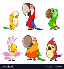 If you like to draw cartoon birds, check out my other tutorials on how to draw a. Set Of Six Cute And Funny Cartoon Parrots Of Different Colors Download A Free Preview Or High Quality Adob Parrot Cartoon Cartoon Bird Drawing Parrot Drawing
