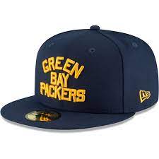 Men S New Era Navy Green Bay Packers Omaha Throwback 59fifty Fitted Hat In 2021 Fitted Hats Navy And Green Green Bay Packers