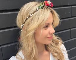 Corona floral en color blanco ruborizado burdeos, diadema de boda, corona  para niña de las flores adulta, tocado de novia, tocado de flores, corona  de dama de honor, halo de maternidad -