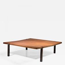 42 square tray coffee table with mesh metal shelf. Large Square 1 5 M 58 Inch Solid Wood And Metal Coffee Table Denmark 1960s