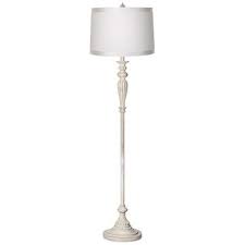 White Drum Shade Vintage Chic Antique White Floor Lamp 57w64 Lamps Plus In 2020 White Floor Lamp Shabby Chic Floor Lamp Floor Lamp