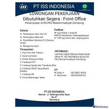 Como está a desfrutar de looker? Lowongan Kerja Front Office Pt Iss Indonesia