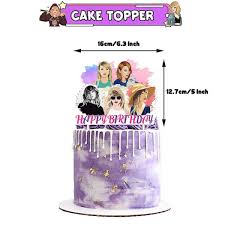 Nya Taylor Swift födelsedagsfest dekorationer kit banner ballonger tårta  topper set