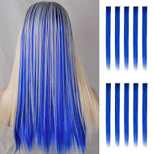 Washing the hair less often and with cooler water will also help. Feshfen Coloured Hair Extension 10 Pcs Dark Blue Hairpiece For Girls Princess Party Highlight Colourful Straight Hair Extensions Clip In Costumes Hair Piece For Girls 20 Inch Buy Online In Antigua And