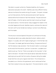 The second stanza has a sense of loss to it: Doc The Storm Poetry Commentary Alex Hoerdt Academia Edu