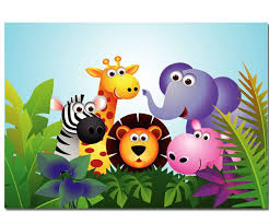 Animated Jungle Animals Imagenes Infantiles De Animales Dibujo Animales Infantiles Mural Infantil