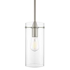Effimero Large Hanging Pendant Light Brushed Nickel Kitchen Island Light Clear Glass Shade Ll P315 Bn Farmhouse Goals