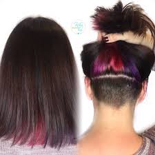 Underlights Hidden Rainbow Pink Red Purple Hair Color Hidden Undercut Peek A Boo Color Fun Hair Hair Color Purple Hidden Hair Color Underlights Hair
