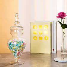 Crafted from clear glass with a large lid, you can keep an eye on whatever you choose to store and keep it fresh. Diamond Star Set Of 3 Clear Glass Apothecary Jars Decorative Weddings Candy Buffet Display Elegant Storage Jar H 9 12 5 14 Home Kitchen Decorative Jars Vit Edu Au