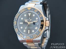 Oyster, 40 mm, white gold. Rolex Oyster Perpetual Gmt Master Ii Gold Steel 116713ln Filipucci