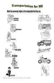 Transportation For Me Community Helpers Worksheets Community Helpers Preschool Social Studies Worksheets