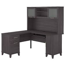 Based on your work, pick a desk that gives you ample storage and table space for your essentials. Bush Furniture Somerset 60w L Shaped Desk With Hutch In Storm Gray Bush Furniture Set002sg