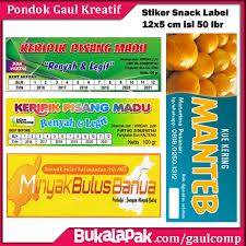 Bahkan anda dapat mencetaknya dengan desain sendiri sesuai keinginan. Jual Stiker Label Snack Camilan Kue Makanan Oleh Oleh Stiker Custom 12x5cm Isi 50 Lembar Di Lapak Cv Pondok Gaul Kreatif Bukalapak
