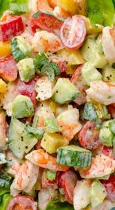 Greek Yogurt Shrimp Avocado Salad Idee Recette Salade Recette Salade Recettes De Cuisine