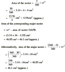 Finding the radius of a circle when given the area of the sector and the measure of the central angle Find The Area Of The Sector Of A Circle With Radius 4 Cm And Of Angle 30 Also Find The Area Of The Corresponding Major Sector Use P 3 14 Sarthaks Econnect