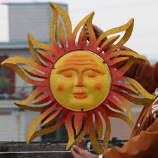 BVLFOOK Large Size 32Inch Metal Sun Outdoor Wall Art Decor Large, Hanging  for Indoor Outdoor Patio Garden Fence Yard Pool Wall Sculpture Decoration  for Living Room : Buy Online at Best Price