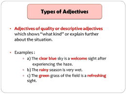 The greasy fries were just what i needed after a long, hot workout. Adjective S Ppt Video Online Download
