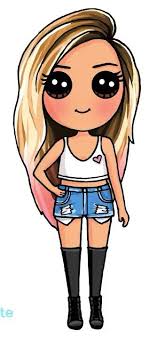 Esta soy yo en dibujo kawaii, es muy facil y creativo dibujarte a ti misma  :)