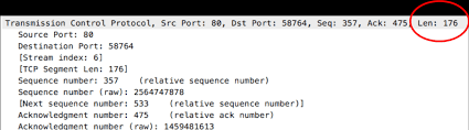 Get Bytes Transferred using the Seq, Ack and Len fields