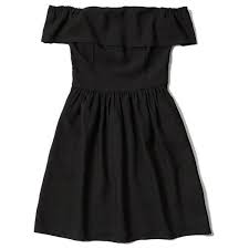 Abercrombie Fitch Off The Shoulder Skater Dress Black Off Shoulder Dress Abercrombie And Fitch Dresses Drapey Dress