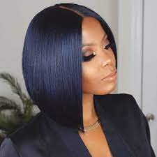 It S A Wig On Instagram Drop In The Comments If You D Rock This Blue Bob Pinkvalenciaga Is Wearing Swiss Lace Macon In T Blue Bob Wigs Swiss Lace