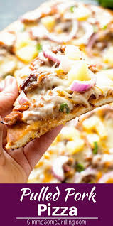This Delicious Pulled Pork Pizza Is Made On The Grill Using Leftover Pulled Pork From Your Smoker Perfec Pulled Pork Pizza Pulled Pork Leftovers Grilled Pizza