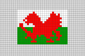 Flag Of Wales Pixel Art Pixel Art Pixel Art Grid Plastic Canvas Patterns