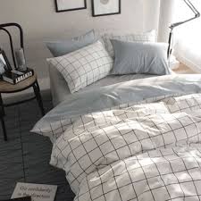 Black And White Grid Comforter Set Twin Grey Grid Bedsheets Marble Duvet Cover Duvet Cover Sets White Duvet Covers