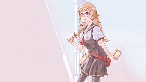 Usagi is probably one of the most kind anime characters with clumsy. Anime Anime Girls Brunette Long Hair Glasses Simple Background Monogatari Series Hd Wallpaper Wallpaperbetter