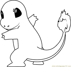 This pokémon coloring page features a picture of charmander to color. Charmander Pokemon Coloring Page For Kids Free Pokemon Printable Coloring Pages Online For Kids Coloringpages101 Com Coloring Pages For Kids