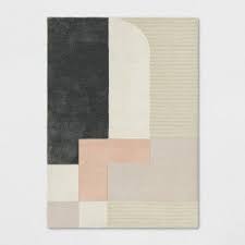 Black And Tan Area Rug 5 X7 Block Tufted Area Rug Pink Tan Black Project 62 Tufted Rug Pink Projects Geometric Pattern Rug